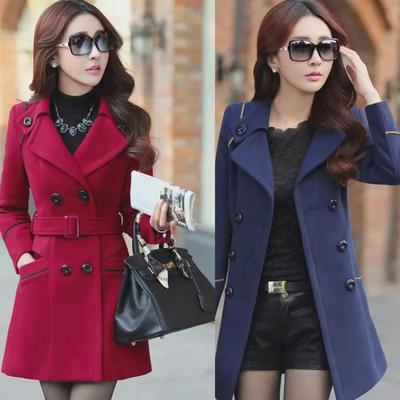 New Women's Medium and Long Slim Woolen Coat - Autumn/Winter Korean Style
