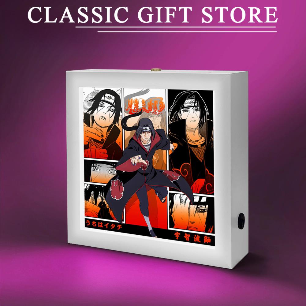 Anime Cartoon Photo Frame Anime Lamp LED Light Box Namikaze Minato Gaara Figure Room Decoration Three Color Lamp Anime Toy Gifts