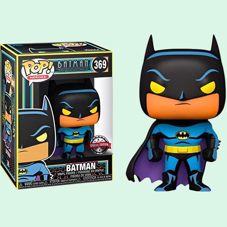 Funko Pop! Heroes Batman The Animated Series Batman Black Light Glow Hot Topic Exclusive Figure #369 -DC