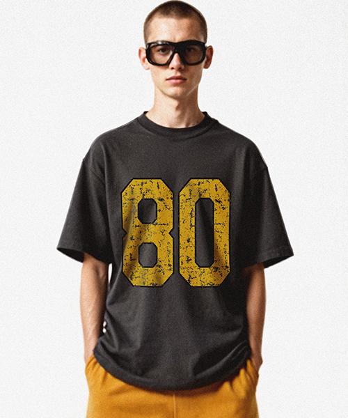REBRENNER Dtf 80 Pigment Oversized Football Short Sleeve T-Shirt Charcoal