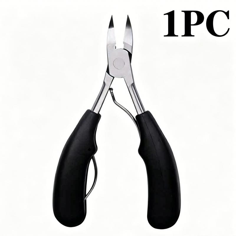 1/5PCS Stainless Steel Toenail Clippers Set with Ergonomic Handle Includes Wide Mouth Angled Scissors Nail File Cuticle Tool