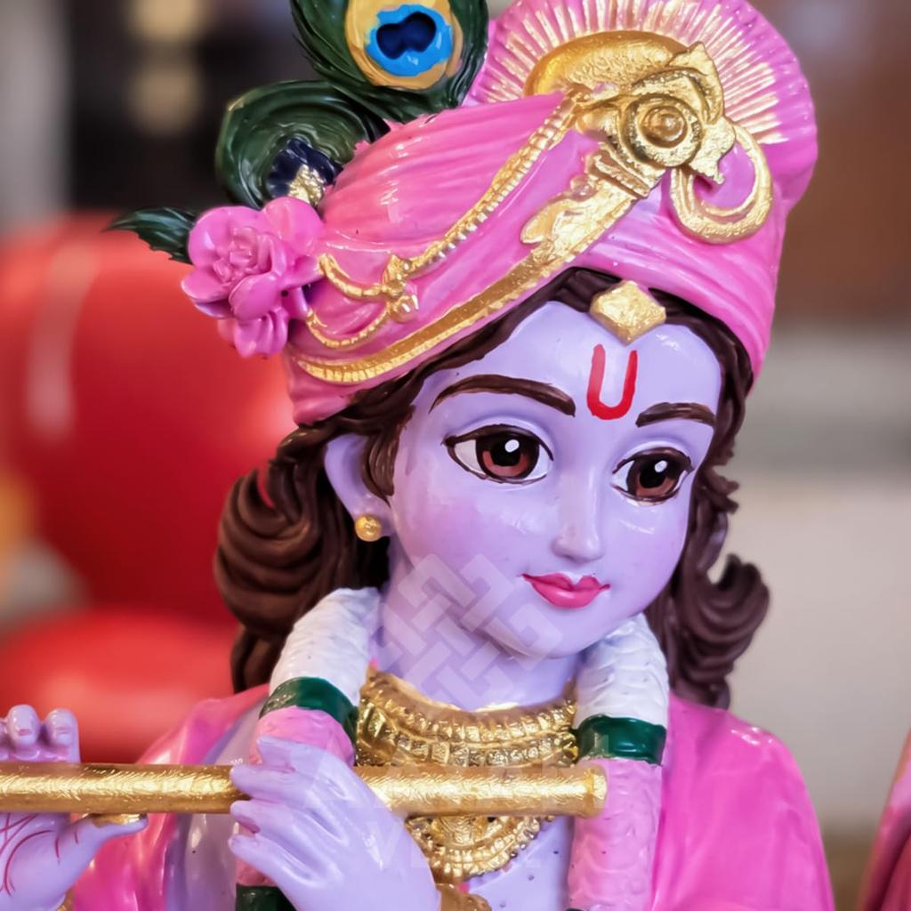 Manmohak Radha Krishna Idol – 15.24CM UV Resin Murti | Hand-Painted Divine Couple Statue for Home Decor, Temple & Gifting