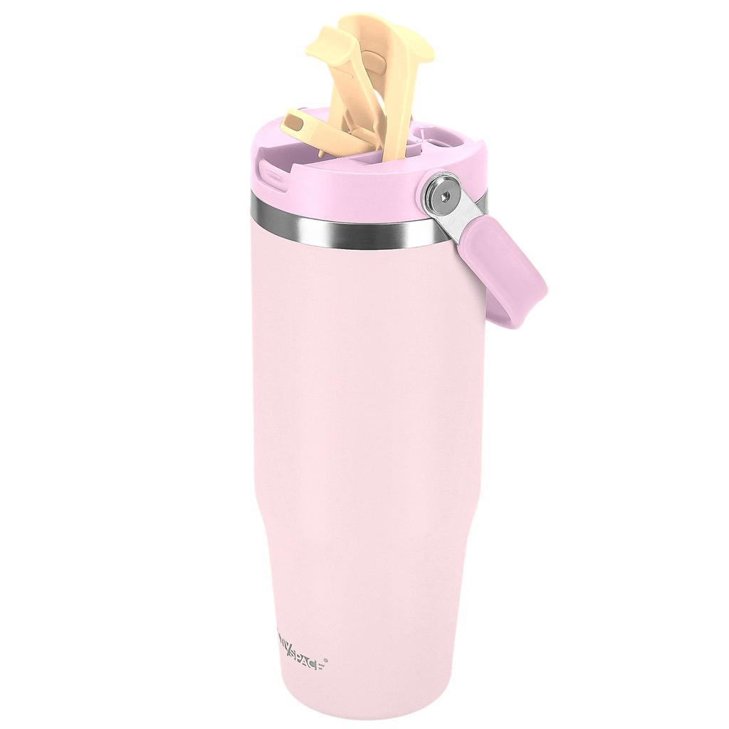 Thermal Mug With Straw Lid For Coffee Tea, Leakproof