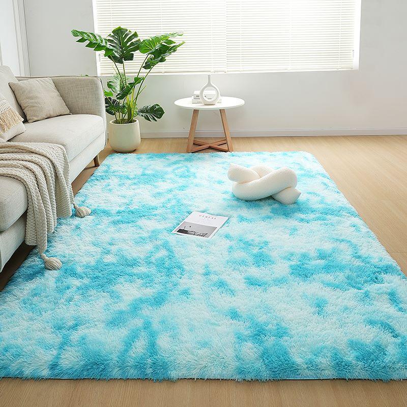 Checkered Plush Rug Soft Fluffy Carpet for Living Room Bedroom Home Decor Shaggy Floor Mat Bedside Rug