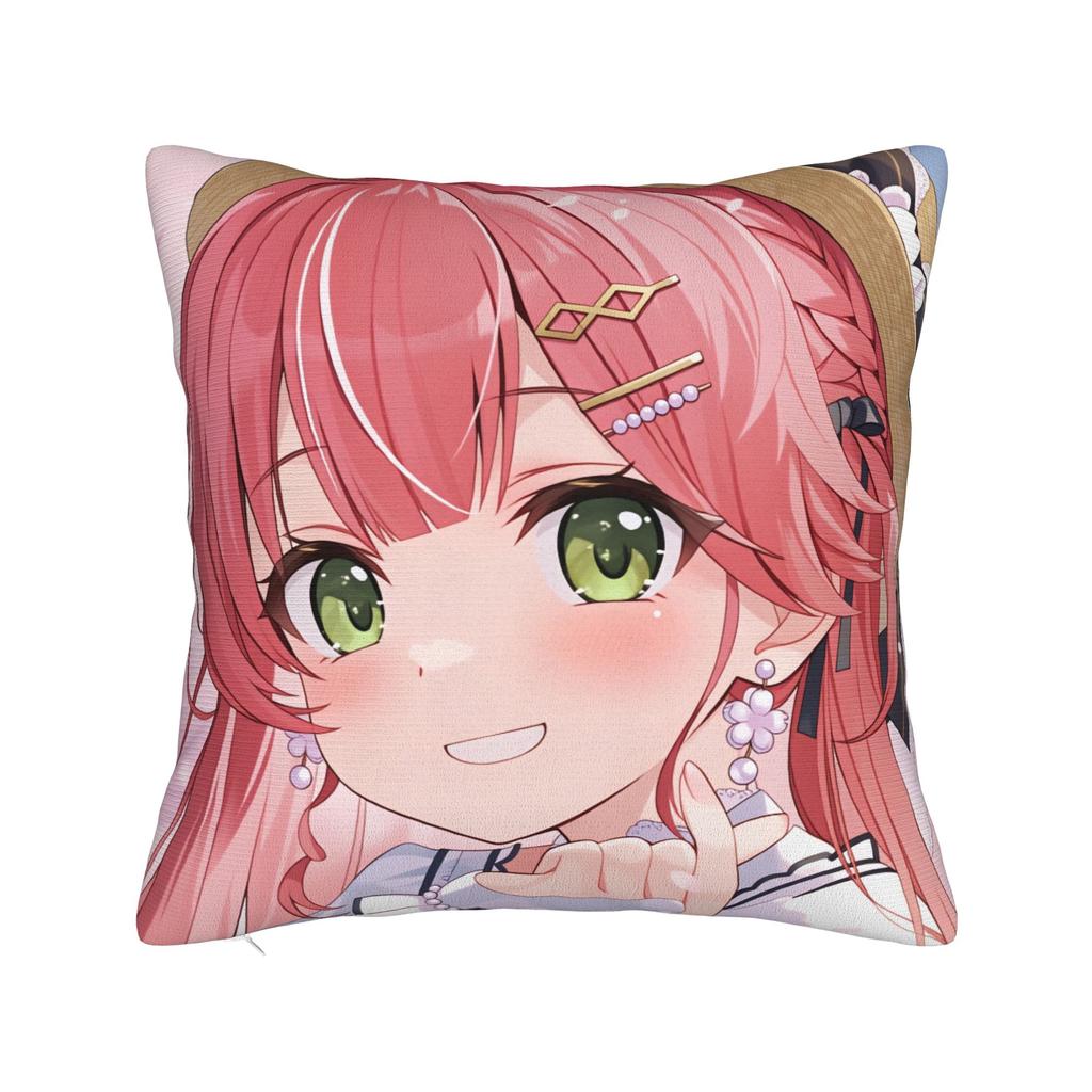Hot Girl Kawaii Sakura Miko Pillow Case Comfy Pillow Cover For Couch Sofa Bedroom Kawaii Pillowcases
