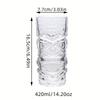 Glass Tiki Mug Ice Drink Glass Modern Bar Tiki Cooler Clear Tumblers for Exotic Cocktails, Mai Tais, And Tropical Island Drinks