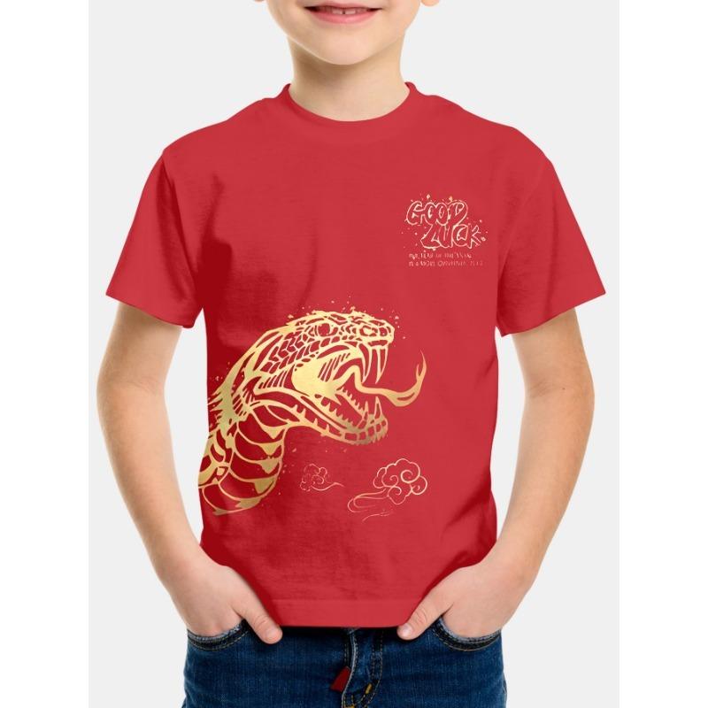 Color Blocked Short Sleeved 3D Digital Printed T-shirt for Children Shirt