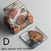 6 Pieces / Set Creative Resin Pine Coaster Heat Resistant Meal Mat Drink Mat Tea Coffee Coaster Waterproof And Antiskid