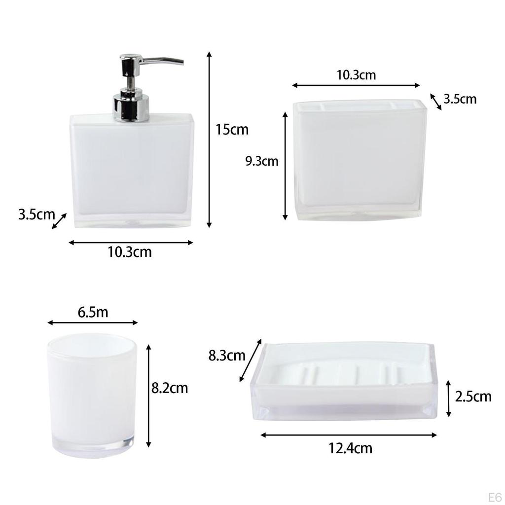 4 Pieces Cup Toothbrush Holder Set Soap Dispenser Organizer Toiletries Storage Bathroom Accessories