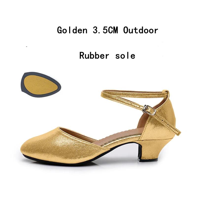 Standard-Damenschuhe Perlmutt Damen Standard-Tanzschuhe Geschlossene Zehen Salsa-Schuhe Gummi Weiche Laufsohle Modern Dance Niedriger Absatz