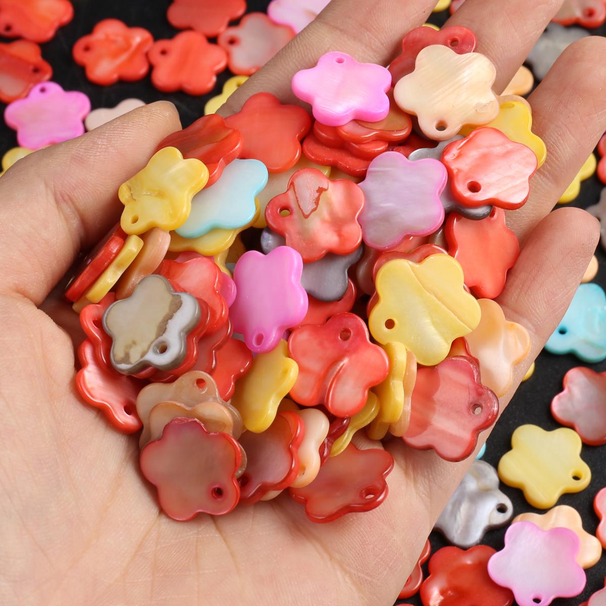 

50 шт./упак. бусины из натуральных ракушек с отверстием, красочные ракушки, свободные бусины для изготовления ювелирных изделий, ожерелье, браслет, аксессуары 50Pcs/14x14mm