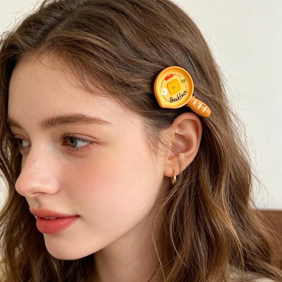 5Pcs Girl Hairpins Cartoon Multiple Patterns Pan Shape Secure Hold Hair Clips Side Bang Hair Pins Versatile Hair Accessories