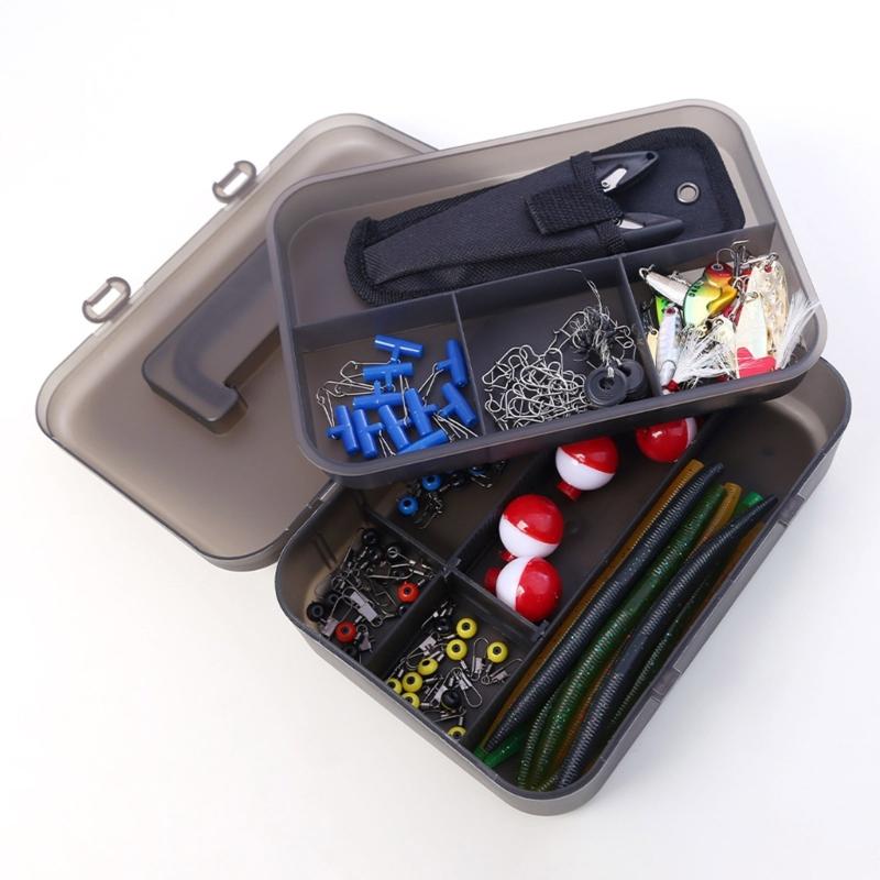 Double Layers Lure Organizers with Removable Dividers Tool Box Baits Separator Fishing Tackle Box Lure Storage Box Tray