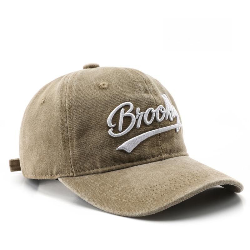 Gorra de béisbol retro vintage de algodón para hombre y mujer, con letras bordadas en mezclilla, de algodón, suave, informal, unisex.