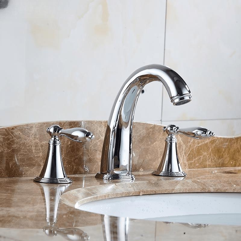 Vintage Black & Gold Copper Single-Hole Basin Faucet