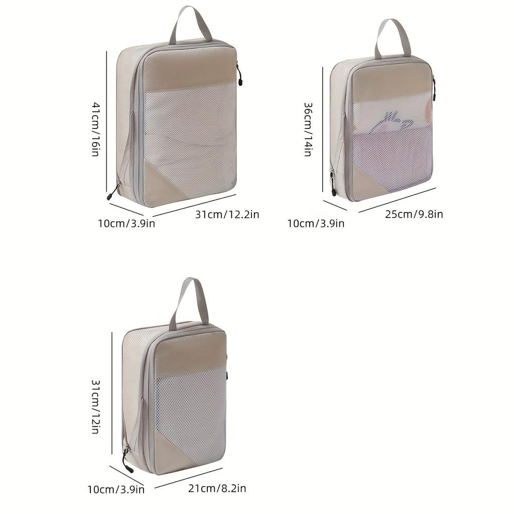 3-piece Travel Compression Storage Bag, a Must-have for Organizing Luggage and a Portable Compression Pack.