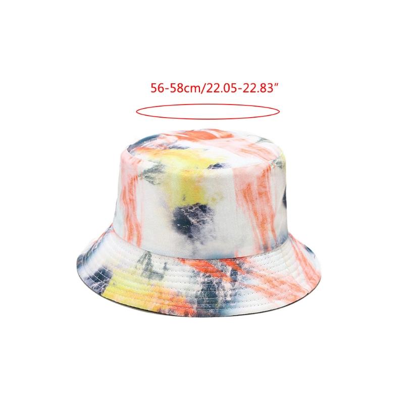 Cappello a secchiello da pesca parasole da esterno per donna uomo arcobaleno reversibile