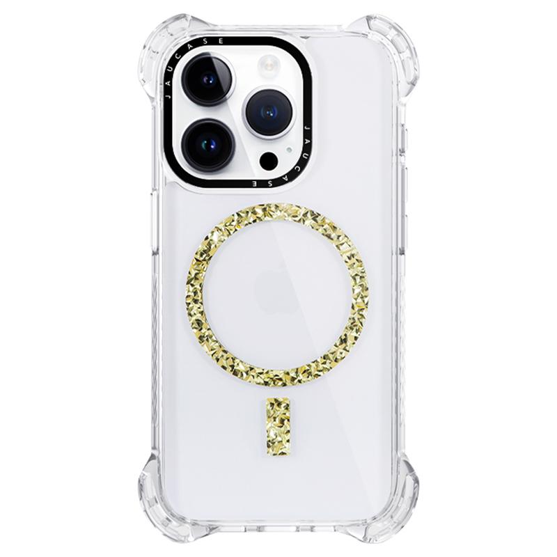JAUCASE For iPhone 15 Pro Max Case Anti-Drop PC+TPU Clear Phone Cover Compatible with MagSafe A