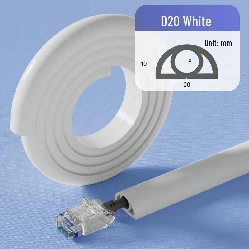 Self-Adhesive PVC Wiring Duct: Floor Cable Concealment and Soft Rubber Conduit белый