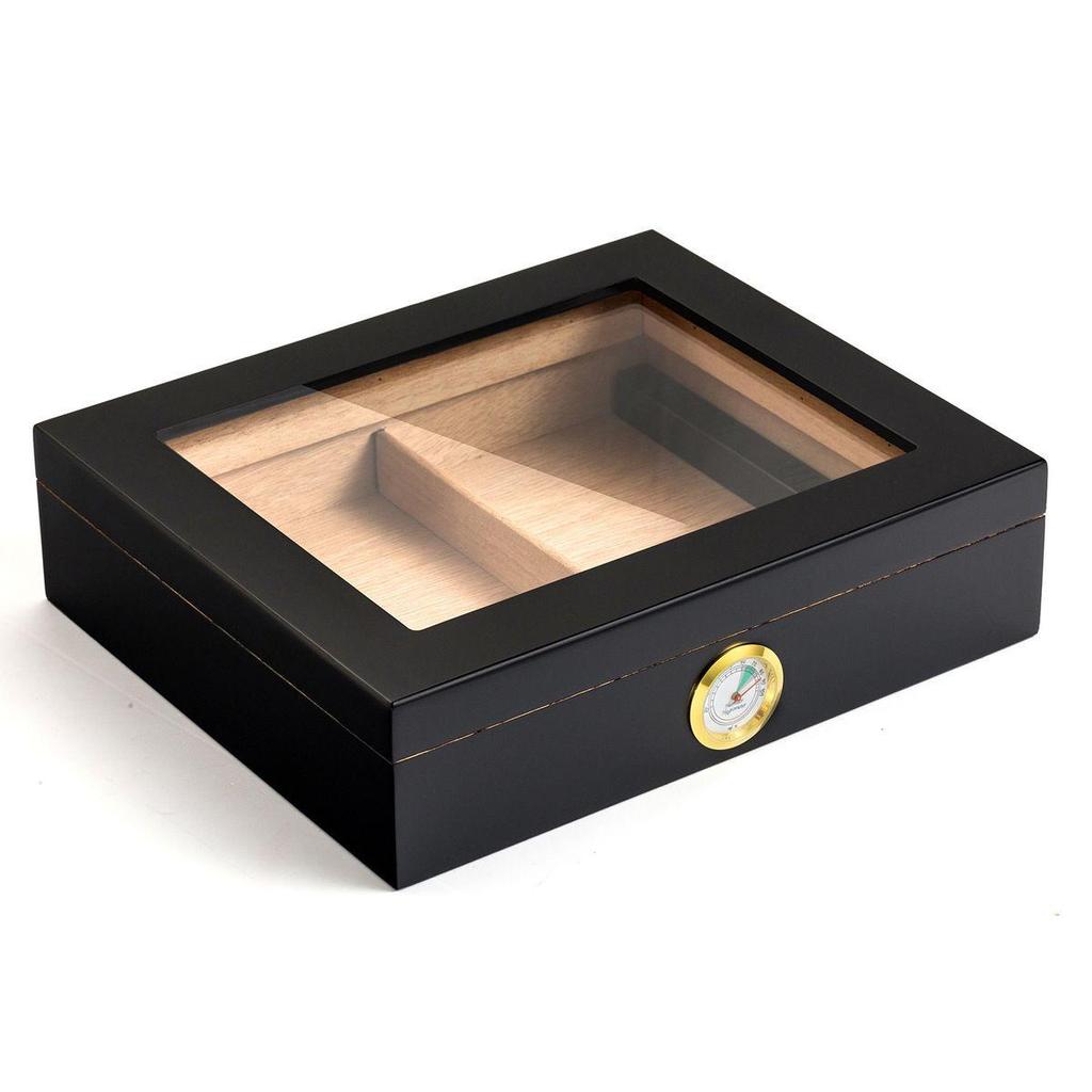 Qie Long Portable Large Capacity Cedar Wood Cigar Humidor Box