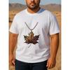 European sizes Harvest Golden Maple Leaf Necklace | Men'S Print Short-Sleeved T-Shirt, Regular Fit, Sweat-Absorbing and Quick-Drying