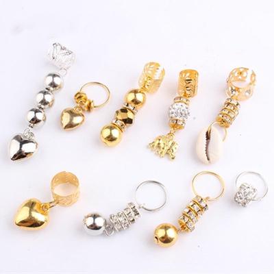 5 Pcs Gold Silver Hair Ring Braid Dreadlocks Bead Hair Cuffs Dread Tube Charm Reggae Braid Accessories Extension