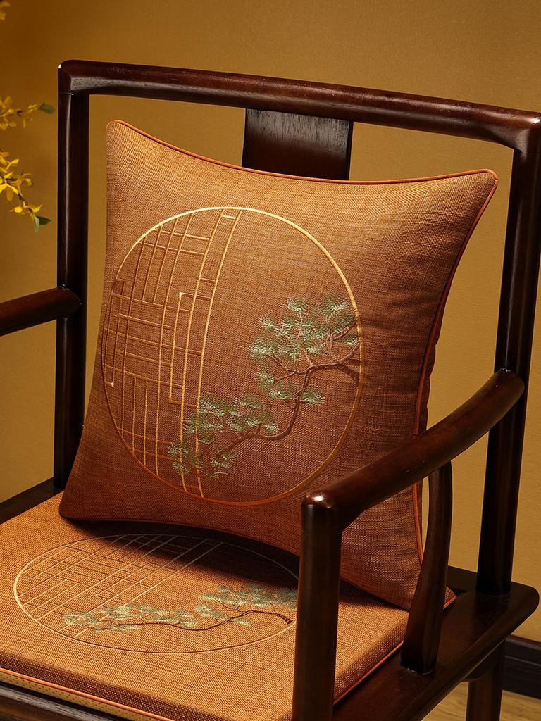 Veemi Home Leinen Kissenbezug Frühling Vögel Stickerei Orientalischer Luxus Hochwertiger Kissenbezug für Couch Sofa Bett 18x18 Zoll