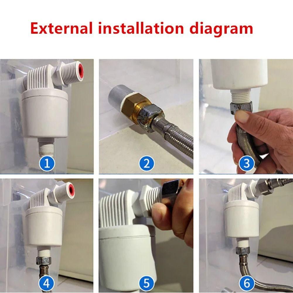 1Pcs Straight-Through Floating Ball Valve Male Thread 1/2" 3/4" 1" Water Level Control Valve Inside Plug-in Tank Valve