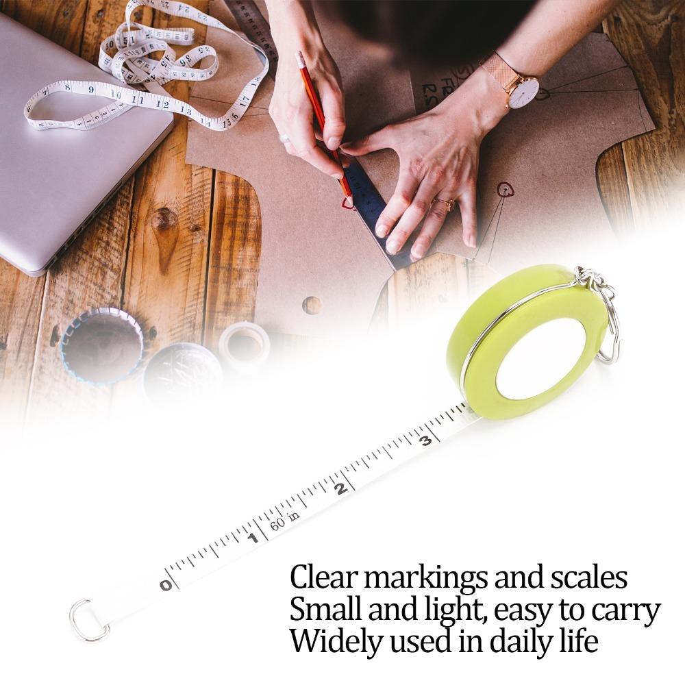 2Pcs Retractable Design Soft Tape Measure Mini Keychain Tape Measure  For Sewing & Tailoring