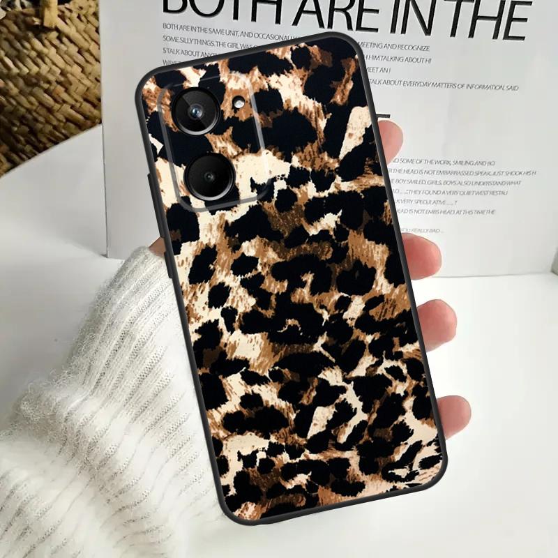 Afrikietiškas leopardo raštas For Realme C75 C55 C71 C53 C67 C61 C33 C63 C51 C65 15 GT7 Pro 10 11 12 13 14 Pro Plus dėklas