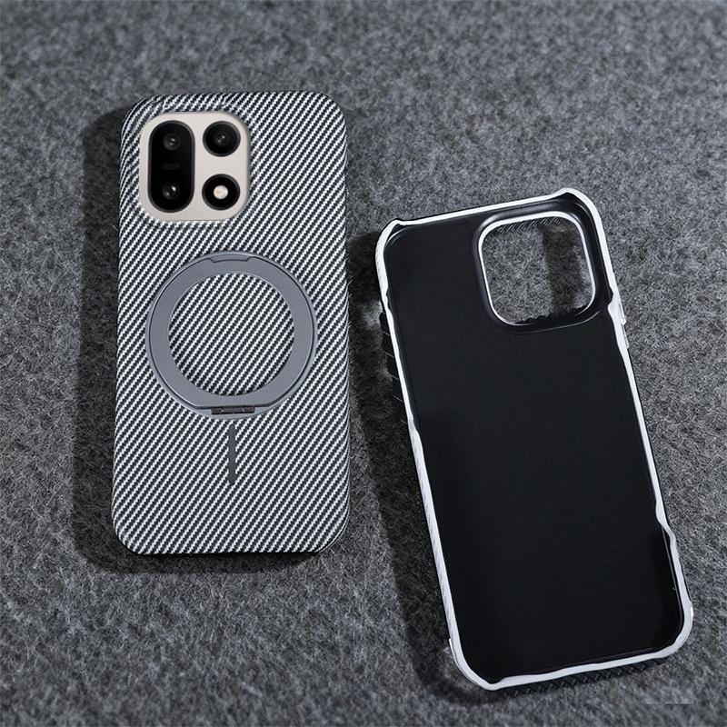 OnePlus 15T/ACE6 Magnetic Carbon Fiber Texture Phone Case with 1+Turbo6 Bracket