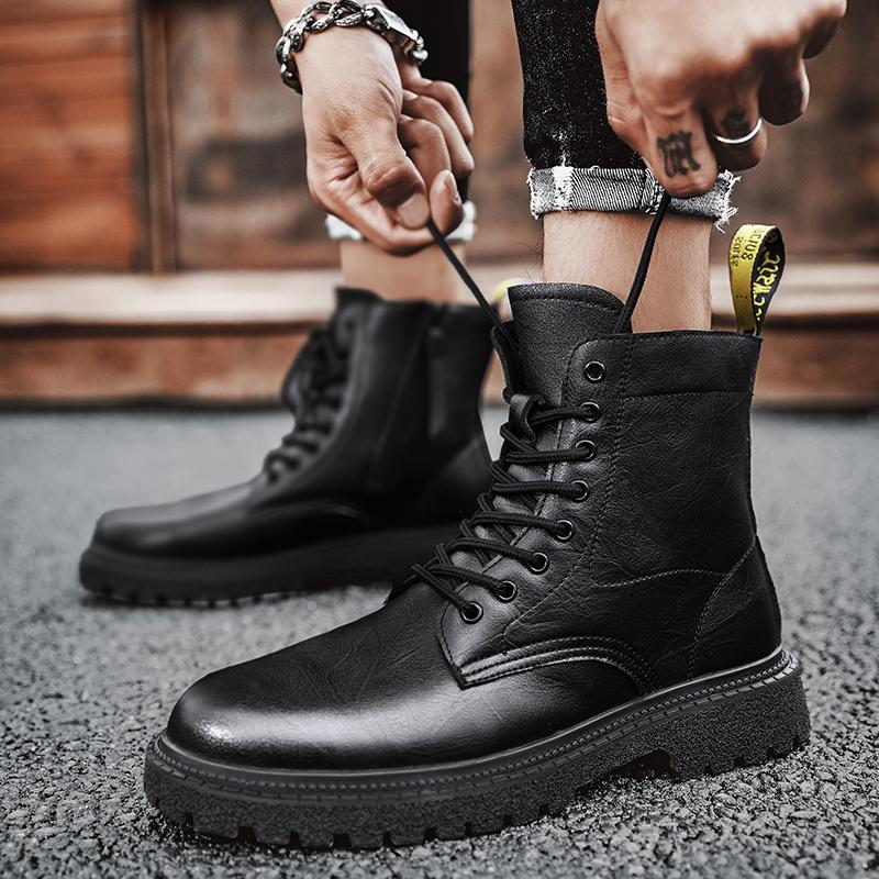 Nové Ručně vyráběné Pánské Boty Ležérní Boty Pánské Celozrnná Pravá Kůže Pánské Boty Venkovní Zimní Plyšové Sněhule Velikost 38 -46