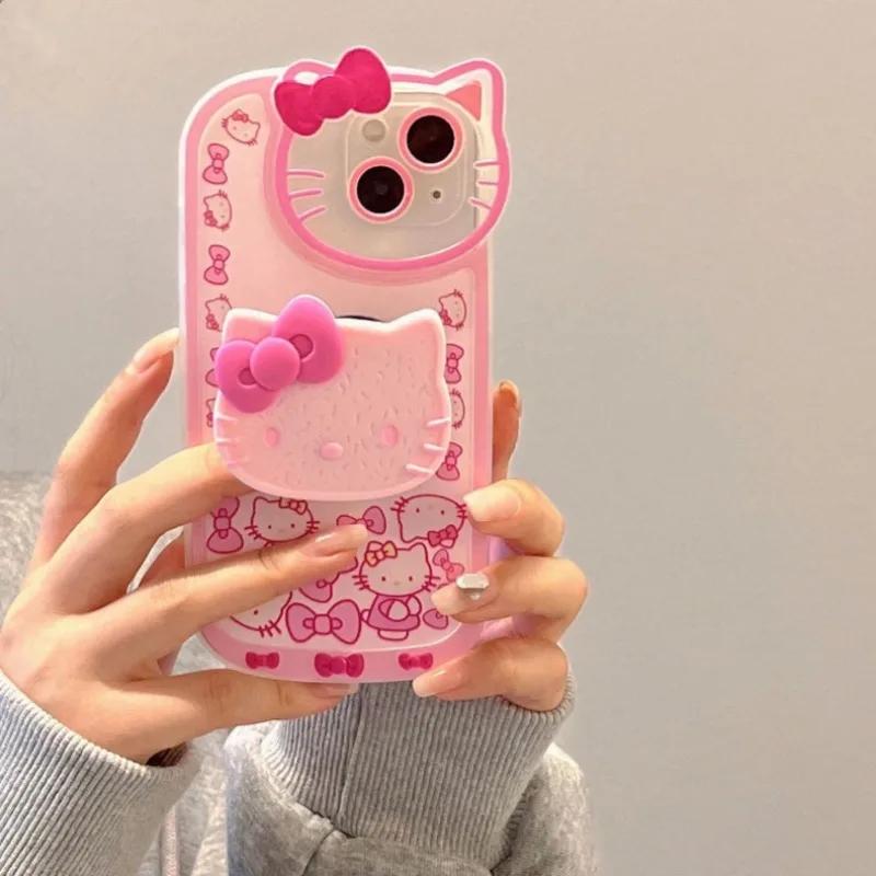 

Sanrio Hello Kitty Подставка Чехлы для телефона Для iPhone 16 15 14 11 13 12 Pro Max XR XS 7 8 Plus Оригинальный противоударный чехол Y2K For iPhone 7