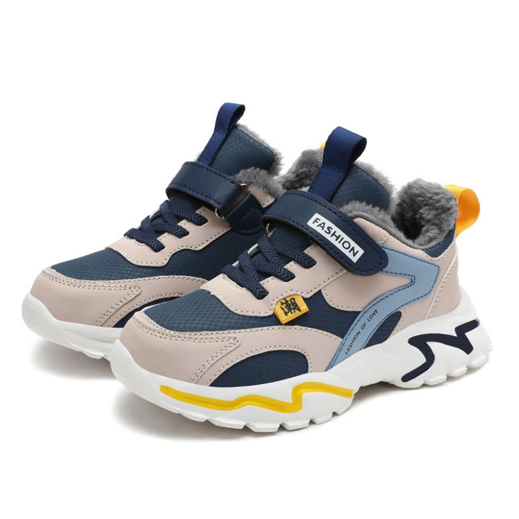 Winter Kids Shoes Sport Boys Casual Shoes High Top Tennis Children's Sneakers Plush Leather Running Sneakers For Girls Size 37