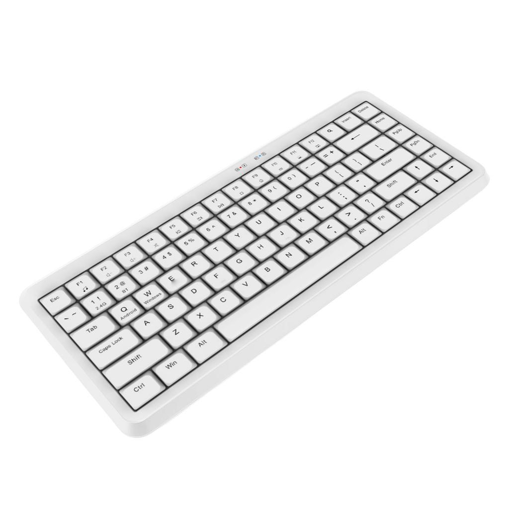 2.4G Alıcı ile Kablosuz Klavye %75 Kompakt 84 Tuş Sessiz Makas Mekanizmalı Klavye Masaüstü PC Dizüstü Bilgisayar için Sistem Desteği