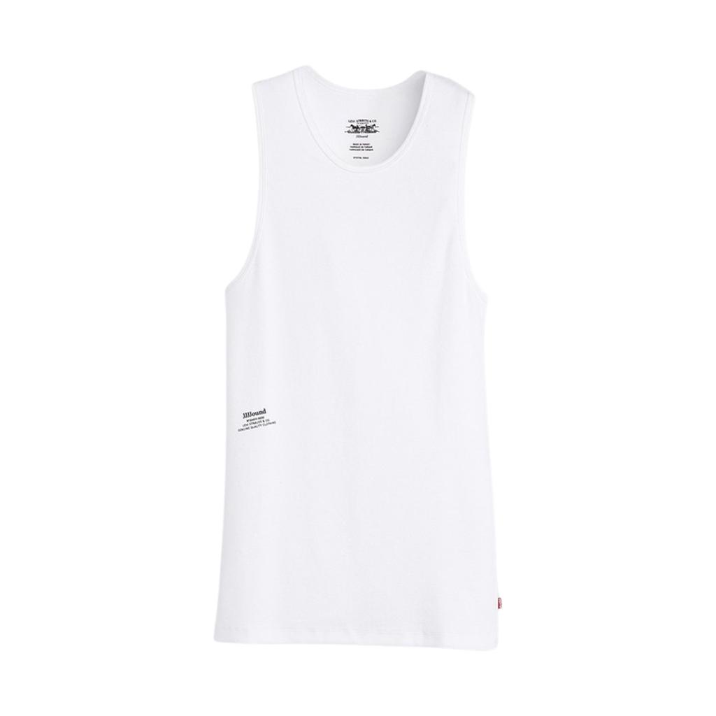 Levis X JJJJound Collaboration FW24 Front Logo Print Crew Neck Tank Top Unisex Tops White 0000X0000