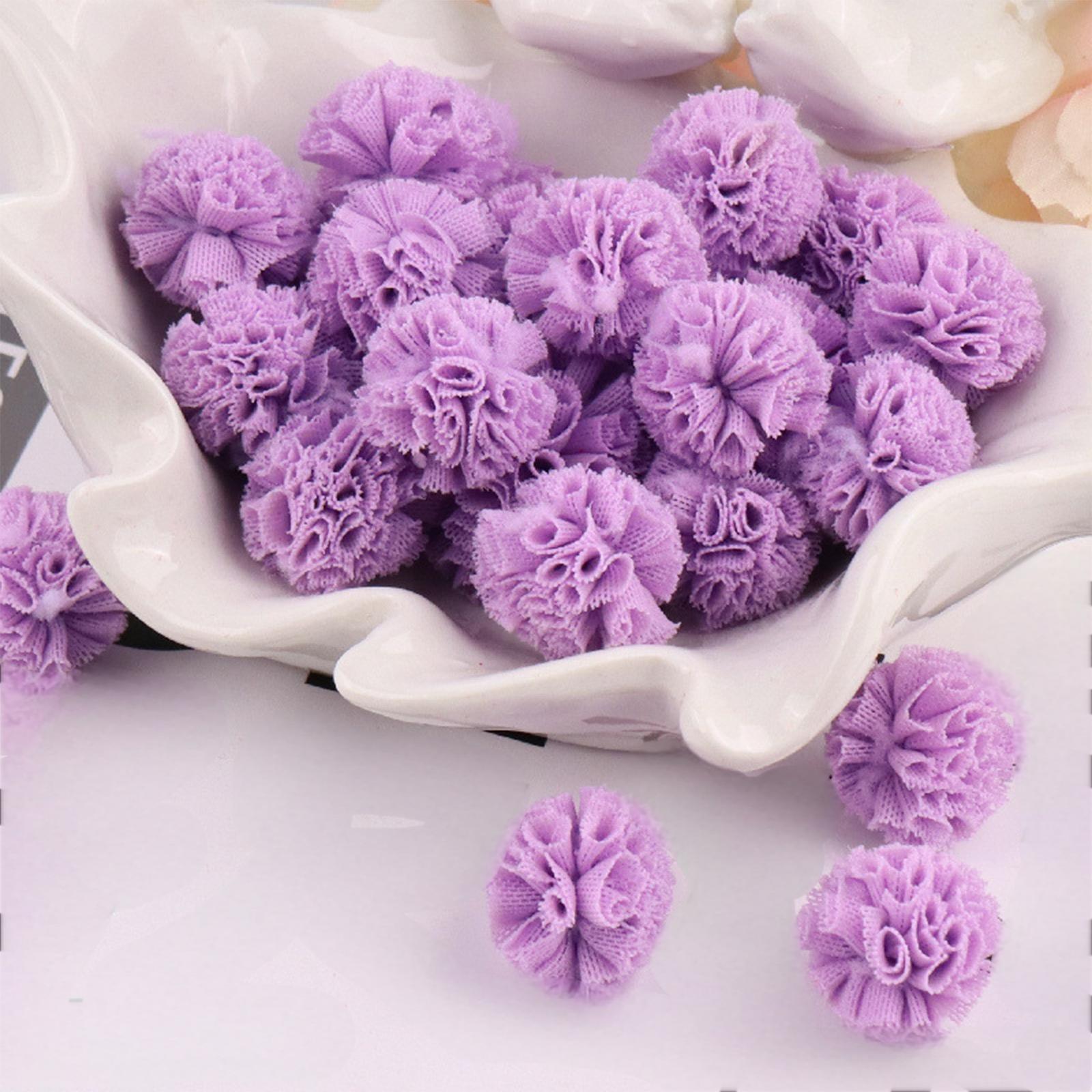 

20 шт. 25 мм двухцветный эластичный сетчатый шифоновый шар для самостоятельной сборки детской одежды, шапок, обуви, заплаток, ручной работы, детского головного убора, банта, декора One Size фиолетовый