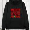 Black Christmas Hoodie Merry Tree Print Loose Fit Teens