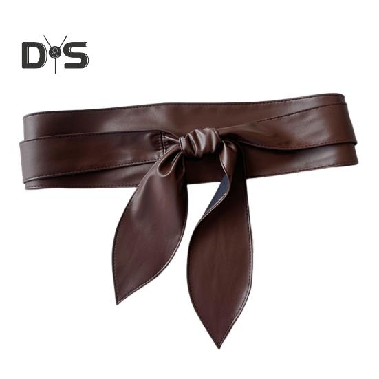 

Жіночий ремінь із імітації шкіри з широкими полями, ретро-сукні зі стягнутим поясом, пальто, пояс із вузлом, універсальний аксесуар