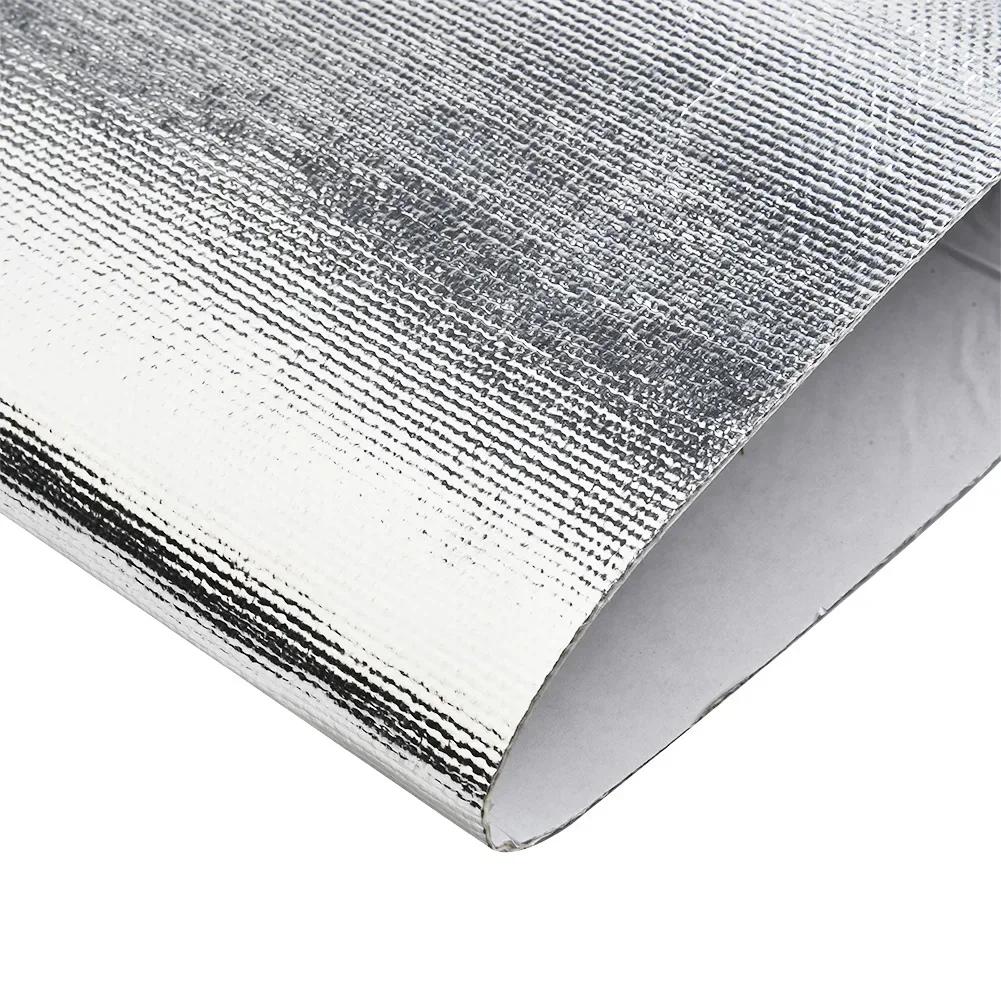 25*50cm Car Heat Protection Foil Film High Temperature Resistant Fiberglass Aluminum Foil Tape Cloth Self Adhesive Mat