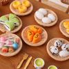 1/12 Dollhouse Mini Bread Hamburger Juice Set Simulation Kitchen Breakfast Food For Dolls House Decor Kids Pretend Play Toys