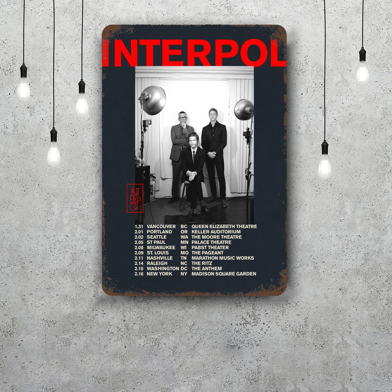 

Interpol Funny Bar Metal Sign Retro Plaque Vintage Sign Alcohol Drinker Pub Club Man Cave Kitchen Wall Decoration 20x30cm（7.8x11.8inch）