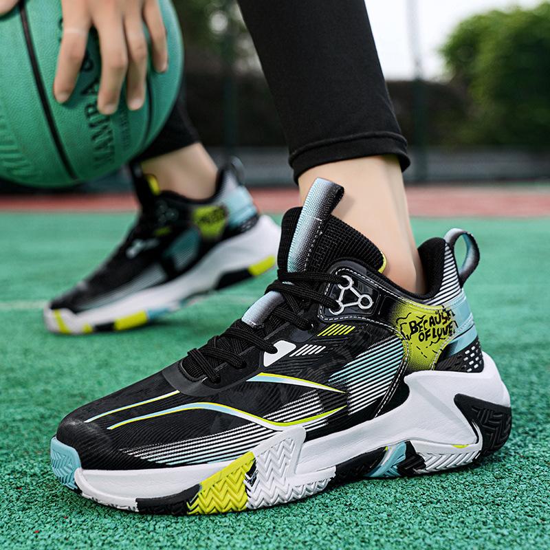 Sports training, basketball shoes, sports shoes, autumn and winter new microfiber leather, high quality, lightweight men's wear-resistant thick sole