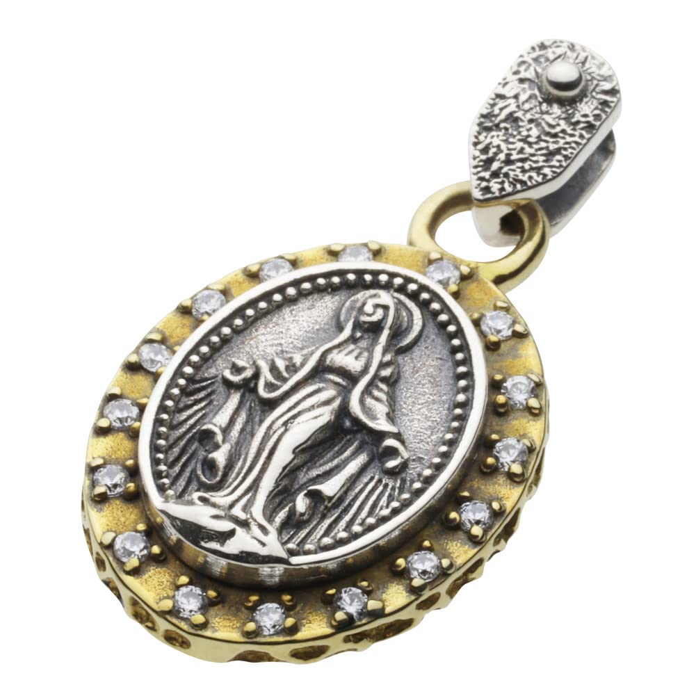 

Figmart Maria Medal Pendant with Shell and Zirconia [Silver Accessory] fp0324