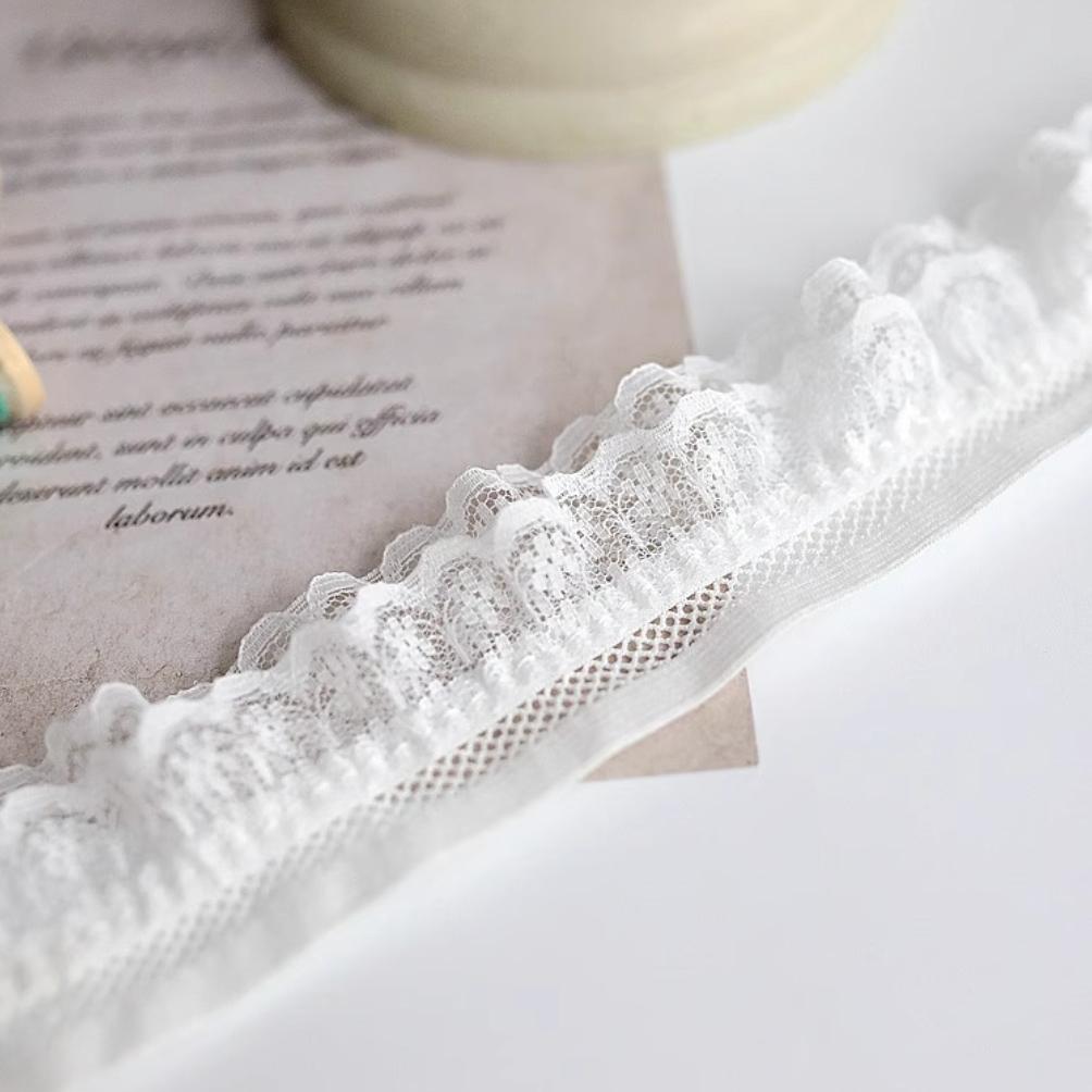 1 Yard White Black Elastic Lace Fabric Handmade DlY Accessories Party Wedding Decoration