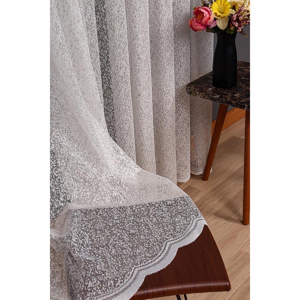 Bügelsand Schneeflockenmuster Muster Waben Salon Küche Balkon Vorhang 1x2 spärlich plissierter Tüllvorhang