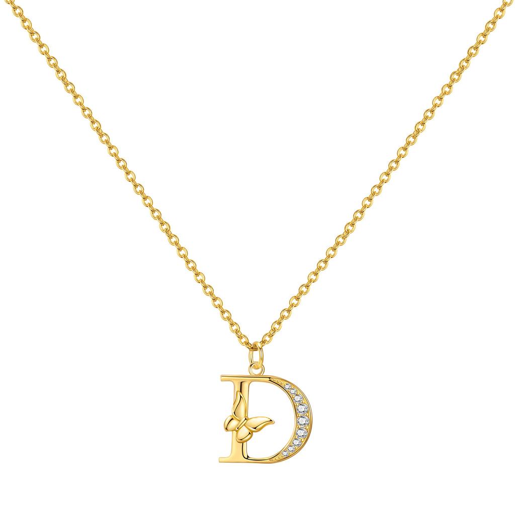 Orstarry 925 Silver Golden A-Z Lucky Letters Necklace Pendant Necklace for Women Birthday Gifts Fashion Fine Jewelry