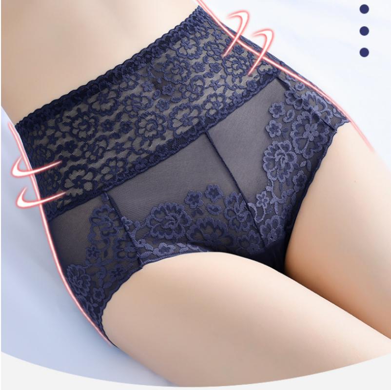 Lace Panties Seamless Women Slimming Underwear Knickers Briefs Seamless High Waist Transparent  Sexy Leggings