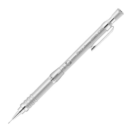 Zebra Sharp Pencil Tect 2-way 0.5mm Silver MA41-BS-S with Shake-to-Advance Mechanism and Lock, Drafting Mechanical Pencil