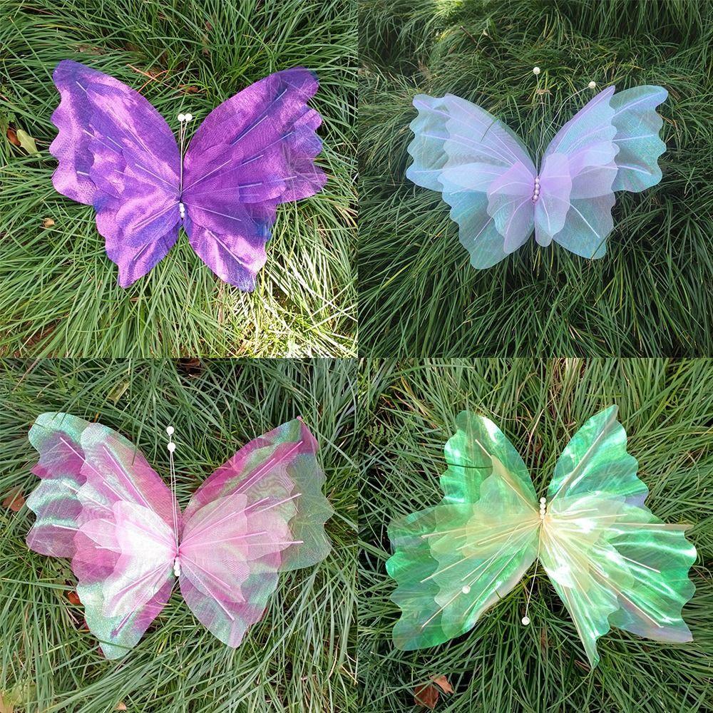 50cm Big 3D Butterfly Hollow Design Real Yarn Mesh Wedding Decoration Artificial Material Large Size Simulation Butterfly